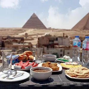 Lion Middle East Pyramids Panorama